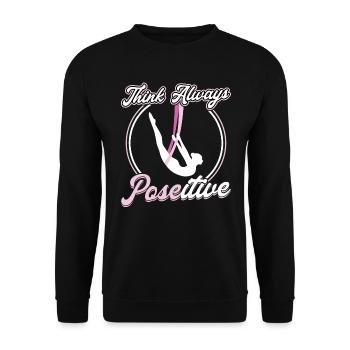 Think Always POSEitive - Aerialist - Unisex Sweatshirt - black - Front - Alina (178cm) & Michal (187cm)