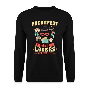 No Breakfast - Operalife - Opera Singer - Unisex Pullover - Schwarz - Vorne - Alina (178cm) & Michal (187cm)