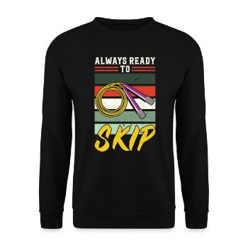 Always Ready To Skip - Jump Rope - Unisex Pullover - Schwarz - Vorne - Alina (178cm) & Michal (187cm)