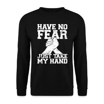 N’ayez pas peur Prends ma main - Bras de fer - Sweat-shirt Unisexe - noir - Devant - Alina (178cm) & Michal (187cm)