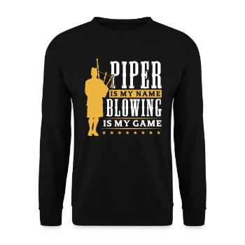 Piper Is My Name - Blowing Is My Game - Bagpiper - Sweat-shirt Unisexe - noir - Devant - Alina (178cm) & Michal (187cm)