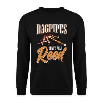 Bagpipes - That's All I Reed - Bagpiper - Unisex Pullover - Schwarz - Vorne - Alina (178cm) & Michal (187cm)
