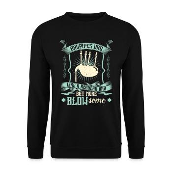 Bagpipes Dad - Bagpiper - Unisex Pullover - Schwarz - Vorne - Alina (178cm) & Michal (187cm)