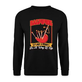 Bagpiping Is Not A Hobby - Bagpiper - Unisex Sweatshirt - black - Front - Alina (178cm) & Michal (187cm)
