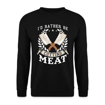 Je préfère couper de la viande - Sweat-shirt Unisexe - noir - Devant - Alina (178cm) & Michal (187cm)