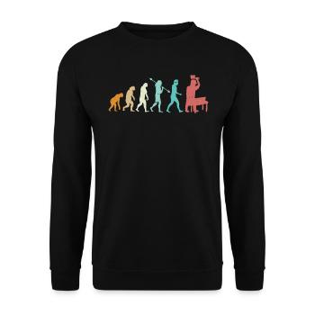 Evolution Of A Butcher And Meat Cutter - Unisex Pullover - Schwarz - Vorne - Alina (178cm) & Michal (187cm)