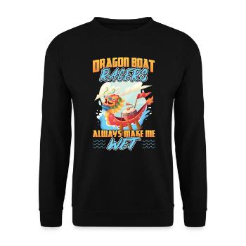 Les coureurs de bateaux-dragons me font toujours mouiller - Sweat-shirt Unisexe - noir - Devant - Alina (178cm) & Michal (187cm)