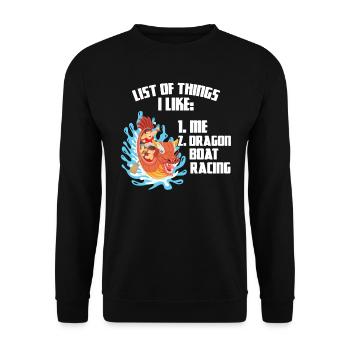 I Like Me And Dragon Boat Racing - Unisex Pullover - Schwarz - Vorne - Alina (178cm) & Michal (187cm)