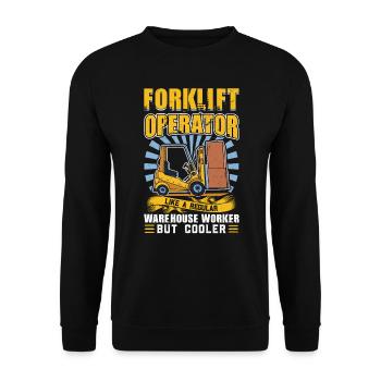 Forklift Operator Like A Regular Warehouse Worker - Unisex Pullover - Schwarz - Vorne - Alina (178cm) & Michal (187cm)
