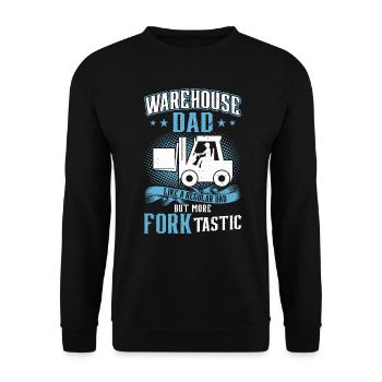 Papa d’entrepôt - Opérateur de chariot élévateur - Sweat-shirt Unisexe - noir - Devant - Alina (178cm) & Michal (187cm)