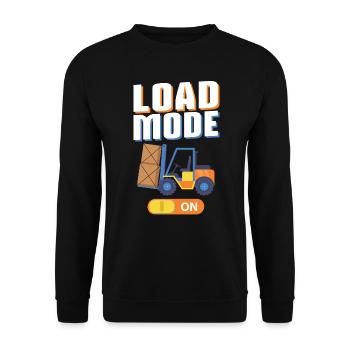 Load Mode On - Forklift Operator - Unisex Pullover - Schwarz - Vorne - Alina (178cm) & Michal (187cm)