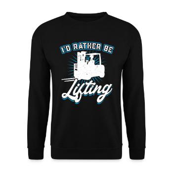 I'd Rather Be Lifting - Forklift Operator - Unisex Sweatshirt - black - Front - Alina (178cm) & Michal (187cm)
