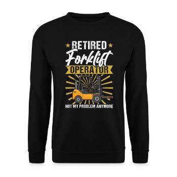 Retired Forklift Operator - Unisex Sweatshirt - black - Front - Alina (178cm) & Michal (187cm)