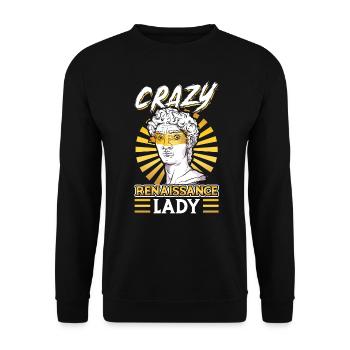 Crazy Renaissance Lady - Ren Faire - Unisex Pullover - Schwarz - Vorne - Alina (178cm) & Michal (187cm)