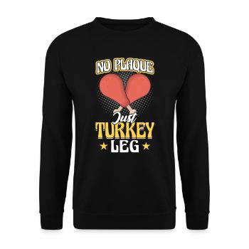 No Plaque Just Turkey Leg - Ren Faire - Unisex Pullover - Schwarz - Vorne - Alina (178cm) & Michal (187cm)