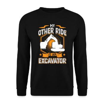 Mon autre manège est une excavatrice - Sweat-shirt Unisexe - noir - Devant - Alina (178cm) & Michal (187cm)