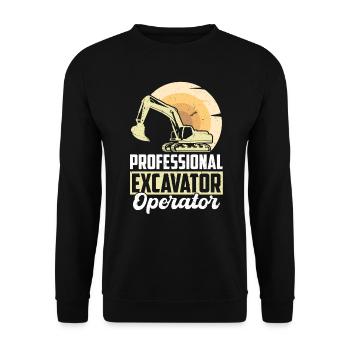 Professional Excavator Operator - Unisex Pullover - Schwarz - Vorne - Alina (178cm) & Michal (187cm)