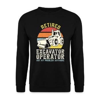 Retired Excavator Operator - Unisex Pullover - Schwarz - Vorne - Alina (178cm) & Michal (187cm)