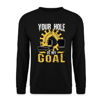 Votre trou est mon objectif - Opérateur de pelle - Sweat-shirt Unisexe - noir - Devant - Alina (178cm) & Michal (187cm)
