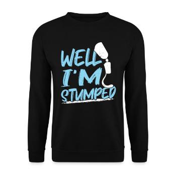 Well, I'm Stumped - Leg Prosthesis - Unisex Sweatshirt - black - Front - Alina (178cm) & Michal (187cm)