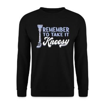 N’oubliez pas de le prendre genoux - Prothèse de jambe - Sweat-shirt Unisexe - noir - Devant - Alina (178cm) & Michal (187cm)