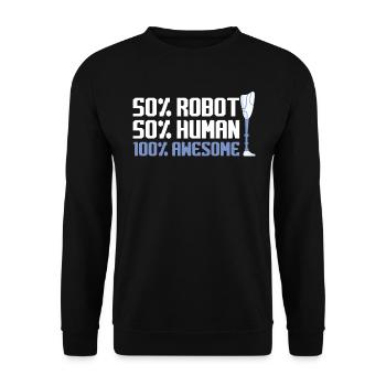 Robot And Human And Awesome - Leg Prosthesis - Unisex Sweatshirt - black - Front - Alina (178cm) & Michal (187cm)
