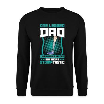 One Legged Dad A Regular Dad But More STOMPtastic - Unisex Sweatshirt - black - Front - Alina (178cm) & Michal (187cm)
