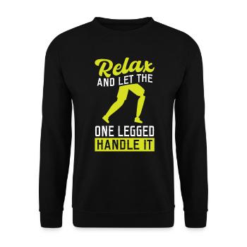 Laissez le unijambiste le manipuler - Prothèse de jambe - Sweat-shirt Unisexe - noir - Devant - Alina (178cm) & Michal (187cm)