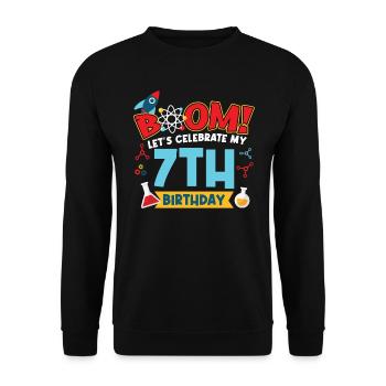 Boum Célébrons mon 7e anniversaire - Sweat-shirt Unisexe - noir - Devant - Alina (178cm) & Michal (187cm)