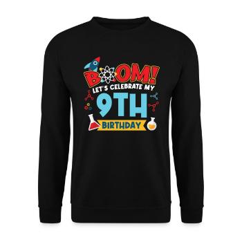 Boum Célébrons mon 9e anniversaire - Sweat-shirt Unisexe - noir - Devant - Alina (178cm) & Michal (187cm)