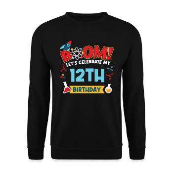 Boum Célébrons mon 12e anniversaire - Sweat-shirt Unisexe - noir - Devant - Alina (178cm) & Michal (187cm)