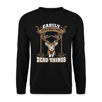 Easily Distracted By Dead Things - Taxidermy - Unisex Pullover - Schwarz - Vorne - Alina (178cm) & Michal (187cm)
