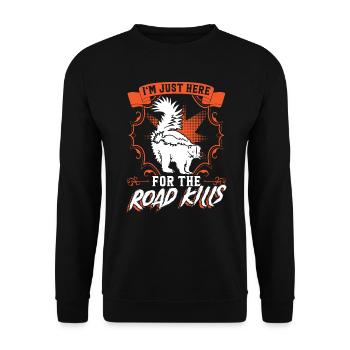 I'm Just Here For The Road Kills - Taxidermy - Unisex Pullover - Schwarz - Vorne - Alina (178cm) & Michal (187cm)