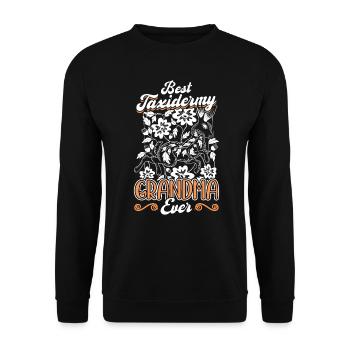 Best Taxidermy Grandma Ever - Unisex Pullover - Schwarz - Vorne - Alina (178cm) & Michal (187cm)