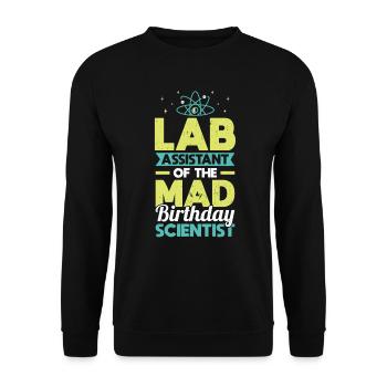 Assistant de laboratoire du scientifique de l’anniversaire - Sweat-shirt Unisexe - noir - Devant - Alina (178cm) & Michal (187cm)