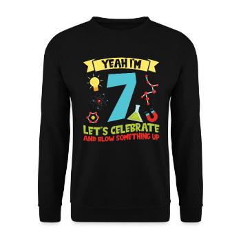 yes I' - Science Birthday - Unisex Sweatshirt - black - Front - Alina (178cm) & Michal (187cm)