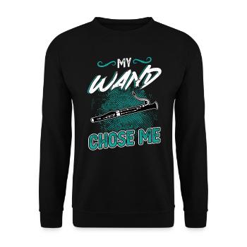 My Wand Chose Me - Bassoon - Unisex Pullover - Schwarz - Vorne - Alina (178cm) & Michal (187cm)