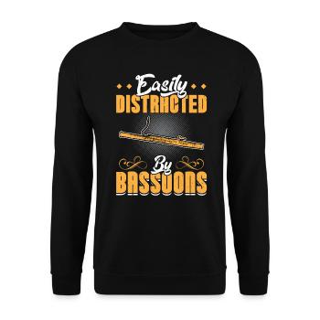 Easily Distracted By Bassoons - Unisex Pullover - Schwarz - Vorne - Alina (178cm) & Michal (187cm)