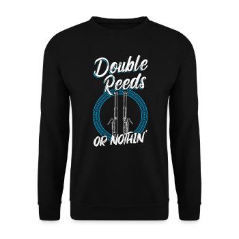 Double Reeds Or Nothing - Bassoon - Unisex Sweatshirt - black - Front - Alina (178cm) & Michal (187cm)
