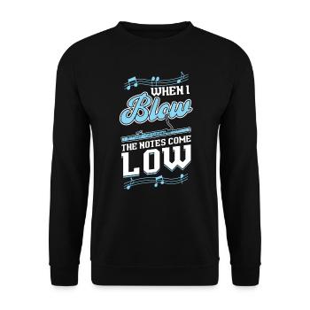 When I Blow The Notes Come Low - Bassoon - Unisex Pullover - Schwarz - Vorne - Alina (178cm) & Michal (187cm)