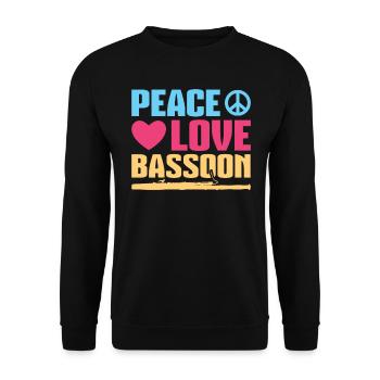 Peace - Love - Bassoon - Unisex Pullover - Schwarz - Vorne - Alina (178cm) & Michal (187cm)