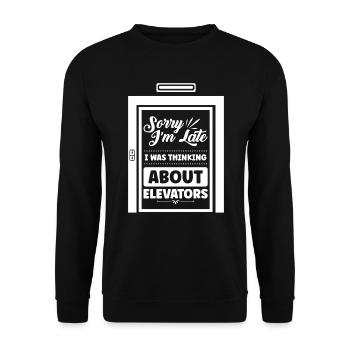 I Was Thinking About Elevators - Unisex Sweatshirt - black - Front - Alina (178cm) & Michal (187cm)