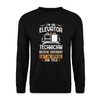 I'm An Elevator Technician - Unisex Sweatshirt - black - Front - Alina (178cm) & Michal (187cm)