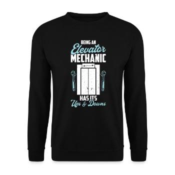 Being An Elevator Mechanic Has Its Ups And Downs - Unisex Sweatshirt - black - Front - Alina (178cm) & Michal (187cm)