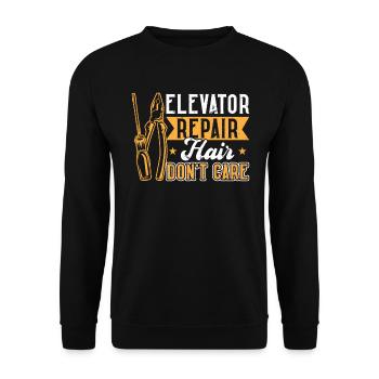 Elevator Repair Hair - Don't Care - Unisex Pullover - Schwarz - Vorne - Alina (178cm) & Michal (187cm)