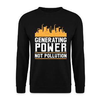 Generating Power Not Pollution Nuclear Engineering - Unisex Pullover - Schwarz - Vorne - Alina (178cm) & Michal (187cm)
