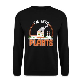 I'm Into Plants - Nuclear Engineering - Unisex Pullover - Schwarz - Vorne - Alina (178cm) & Michal (187cm)
