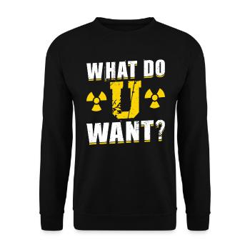 What Do U Want - Nuclear Engineering - Unisex Pullover - Schwarz - Vorne - Alina (178cm) & Michal (187cm)
