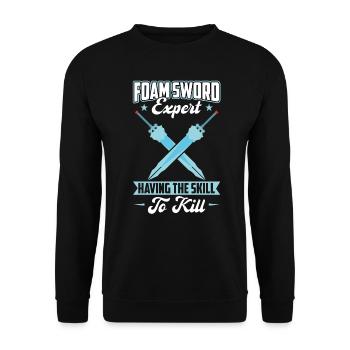 Foam Sword Expert - Larping - Unisex Sweatshirt - black - Front - Alina (178cm) & Michal (187cm)