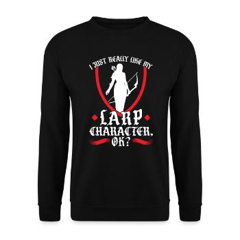I Like My Larp Character - Larping - Unisex Sweatshirt - black - Front - Alina (178cm) & Michal (187cm)